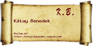 Kátay Benedek névjegykártya