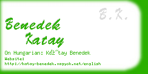 benedek katay business card